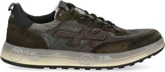 Premiata Brown Nous 8685 Technical Fabric Leather Low-Top Sneakers