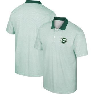 Colosseum Mens Colosseum White Colorado State Rams Print Stripe Polo at Nordstrom, Size Xx-Large