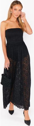 Show me your Mumu Diana Drop Waist Dress in Black Lovely Lace at Nordstrom, Size X-Small
