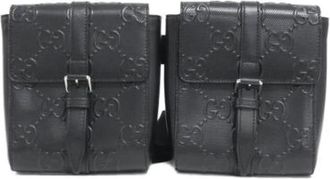 Gucci Pre-owned Belt Bags, female, Black, Size: ONE SIZE Pre-owned Leather shoulder-bags