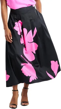 Natori Peony Chino Pleated Skirt