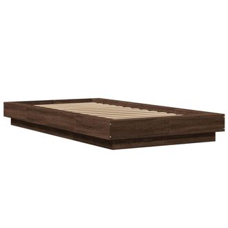 Berkfield Home Modern Bed Frame without Mattress Brown Oak 75x190 cm Small Single