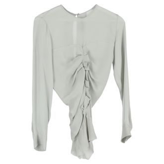 Isabel Marant Ruched Blouse in Pale Green Triacetate
