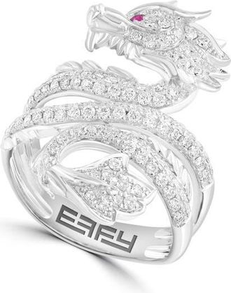 Effy 14K White Gold Diamond & Ruby Serpent Ring in 14K Gold at Nordstrom, Size 7