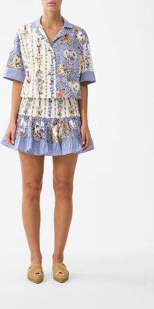 Camilla Short Shirred Skirt in The Pottery Parlour at Nordstrom, Size Xx-Large Au