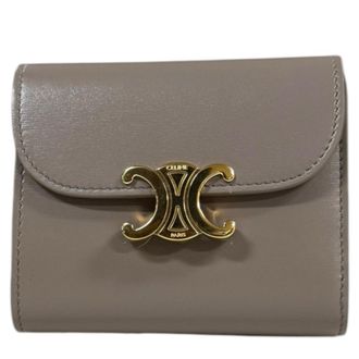 Celine Beige Leather Wallet (Tri-Fold) (Pre-Owned)