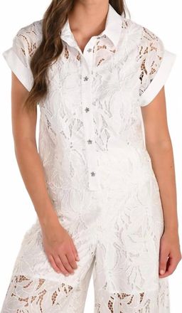 Frank Lyman Design Embroidered Top In White