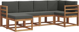 vidaXL Conjunto De Sof&aacute;s De Exterior 6 Uds. Natural Y Antracita Vidaxl