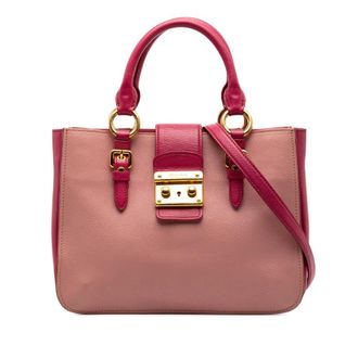 Miu Miu Pre-owned Miu Miu Bicolor Goatskin Madras Satchel Ladies NW6W2NOXGKOG0S9Y