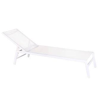 LOLAhome Tumbona de jard&iacute;n reclinable Thais de aluminio blanco