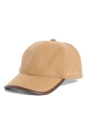 Brooks Brothers Wool & Leather Adjustable Baseball Cap in Camel at Nordstrom Rack