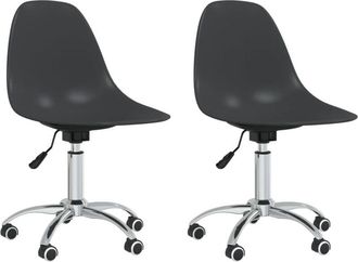 vidaXL Sillas de comedor giratorias 2 unidades pp gris claro Vidaxl