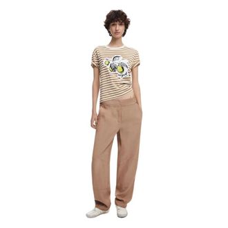 Desigual Dames, Broeken, Bruin, Maat: M Velours