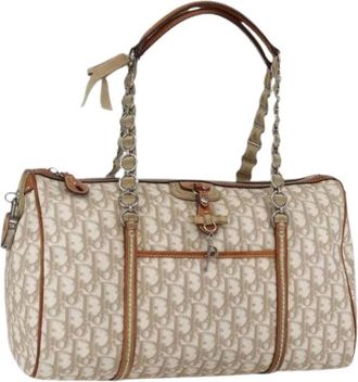 Dior Pre-owned Vintage Boston Bag - Dames - Vintage Handtas - Beige - ONE Size - Leer - Vintage