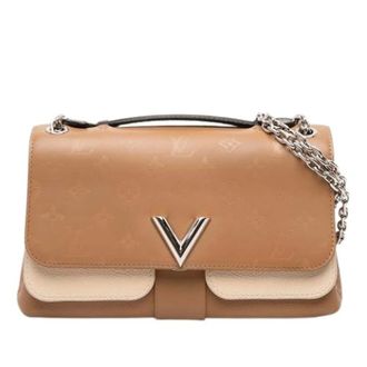 Louis Vuitton Pre-owned Handbags, female, Brown, Size: ONE SIZE Pre-owned Cuir Plume Ecume Very Chain Bag