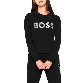 HUGO BOSS Dames/Dames Logo Sweatshirt (Zwart)