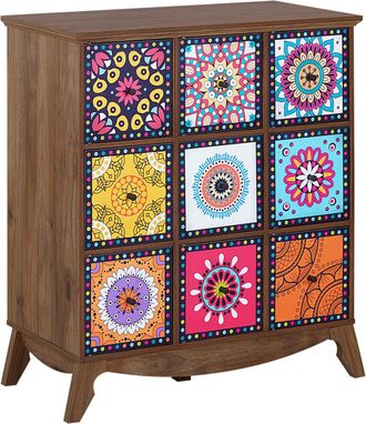 Beliani Beliani - Aparador Estilo Marroqu&iacute; Multicolor Con Cajones Vintage Boho Kuma