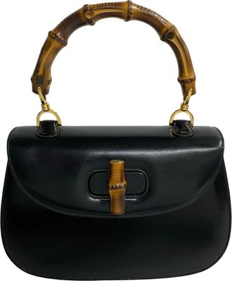 Gucci Black Leather Handbag Tote Bag (Pre-Owned)