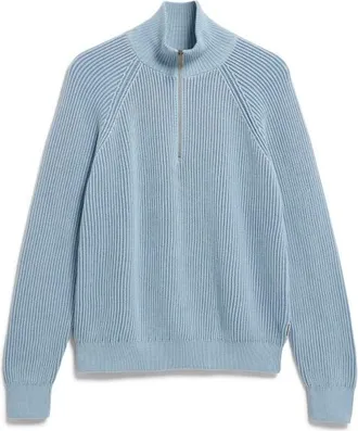 Armedangels Troyer Vanis&eacute; Knit Sweater Pullover f&uuml;r Damen | grau/t&uuml;rkis