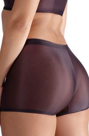 Lechery Lustrous Sheer Boyshort Tights in Black at Nordstrom, Size X-Large