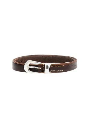 Our Legacy Brown Leather Handmade Metal Belt