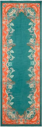 Etro Sciarpa con frange e bordo a fiori - Verde