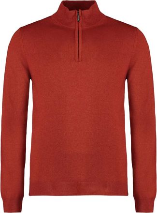 Moorer Maglione con mezza zip - Arancione