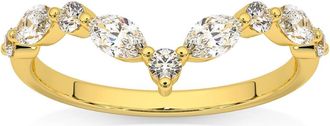 Pompeii3 60Ct Diamond Guard Insert V Shape Marquise Wedding Ring 14k Gold Lab Grown