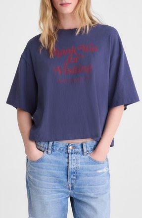 Madewell The Boxy Jersey Crop T-Shirt in Petrol Navy at Nordstrom, Size Xx-Large