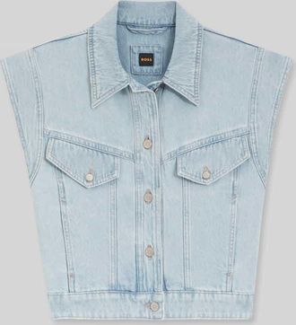 Boss Orange by Hugo Boss BOSS Orange Regular Fit Weste aus reiner Baumwolle Modell VEST 1.0 in Hellblau, Gr&ouml;&szlig;e XL