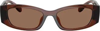 Michael Kors Rhodes Brown Rectangular Ladies Sunglasses MK2243U 402173 52