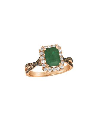 Le Vian Emerald 14K Rose Gold 1.73 Ct. Tw. Diamond & New Emerald Cocktail Ring