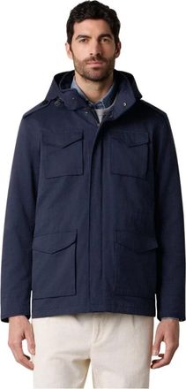 Brooks Brothers Field Jacket - Heren - Zomerjassen - Blauw - 3XL - Katoen - Jassen