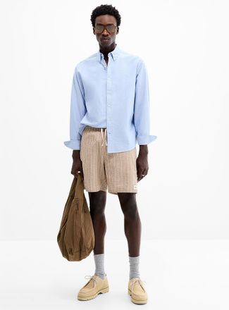 Rhythm Mens Jam seersucker striped short