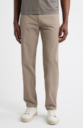 Emporio Armani Techno Five-Pocket Straight Leg Stretch Twill Pants in Solid Light/Pastel Beige at Nordstrom, Size 36 X R