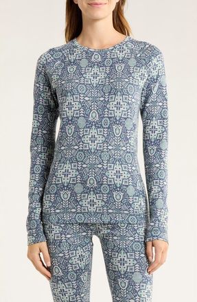 Smartwool Merino 250 Base Layer Crew Top in Nightfall Deco Floral at Nordstrom, Size X-Large