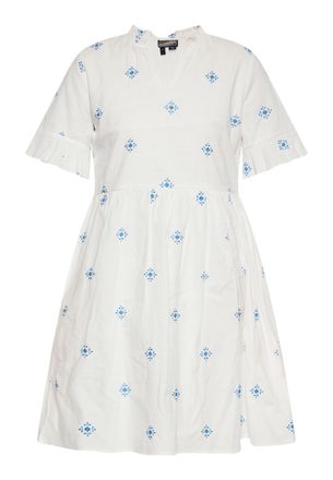 Dreimaster Dreimaster Jurk Dames Wol Wit Blauw