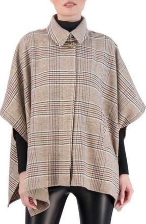 Ookie & Lala Faux Wool Plaid Cape in Camel Plaid at Nordstrom Rack, Size X-Small