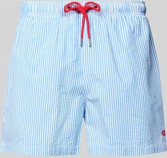 Mc Neal Badehose mit elastischem Bund und Tunnelzug in Metallic Blue, Gr&ouml;&szlig;e XXL