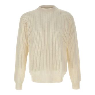 FILIPPO DE LAURENTIIS Round-neck Knitwear, male, White, 2XL, Extra-fine Merino Wool Jumper