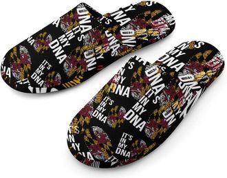 Generic Its In My DNA Maryland Flag Mens Cozy Memory Foam Slippers Warm Cotton House Shoes Comfy Slipper for Indoor Outdoor