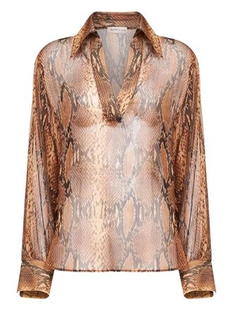 Blanca Vita Bomia blouse - women - Polyester - 40 - Brown