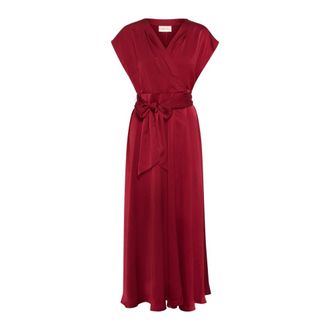 Cream Maxi Dresses, female, Red, 3XL, Elegant Crnoretta Dress Cabernet