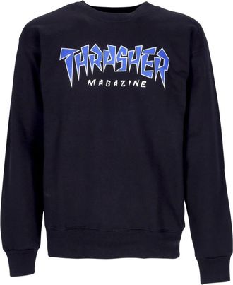 Thrasher Jagged Logo Crewneck Sweatshirt Zwart/Blauw - Heren - Sweatshirts - Zwart - S - Katoen - Hoodies & sweatvesten
