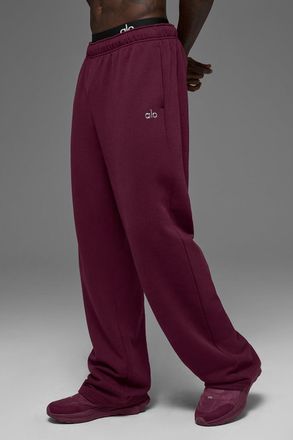 Alo | Accolade Straight Leg Sweatpant in Burgundy Red, Size: 2XL
