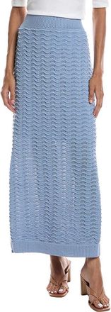 Bernardo Knitted Wave Pointelle Midi Skirt