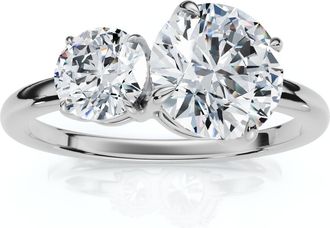 Pompeii3 Certified 1 1/2Ct Two Stone Diamond Ring 14k Gold or Pt Lab Grown