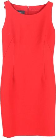 Akris Bateau Neckline Sheath Dress in Red Wool