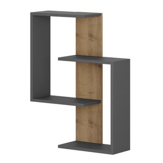 Asir Group LLC Estante De Pared, Estante De Almacenamiento Shelf Antracita Roble