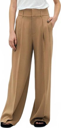 James Perse Pleated High Waisted Trouser In Soft Beige